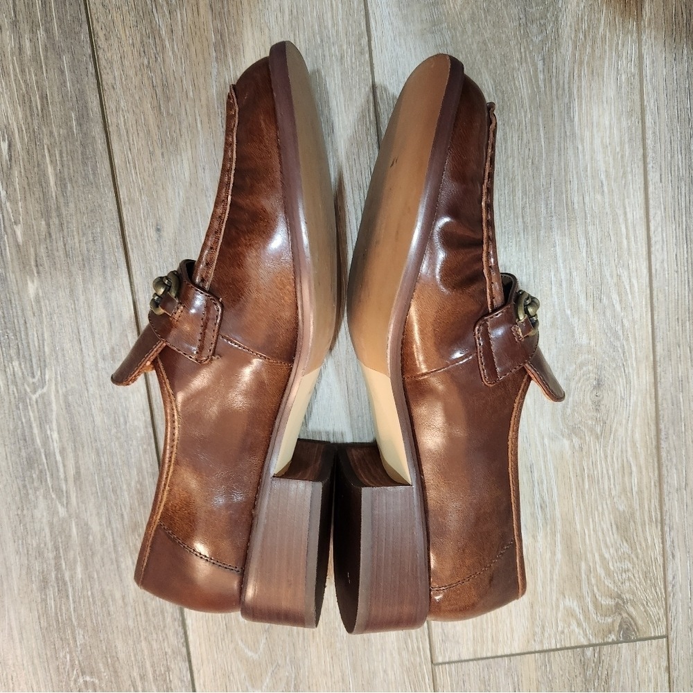 Korks Womans Florence Brown Leather Loafers Size 11 - Picture 4 of 9